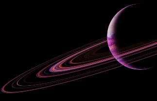 Galaxy with a dark planet silhouette