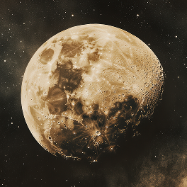 Moon phases in a night sky
