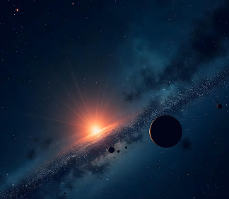 Red planet in deep space