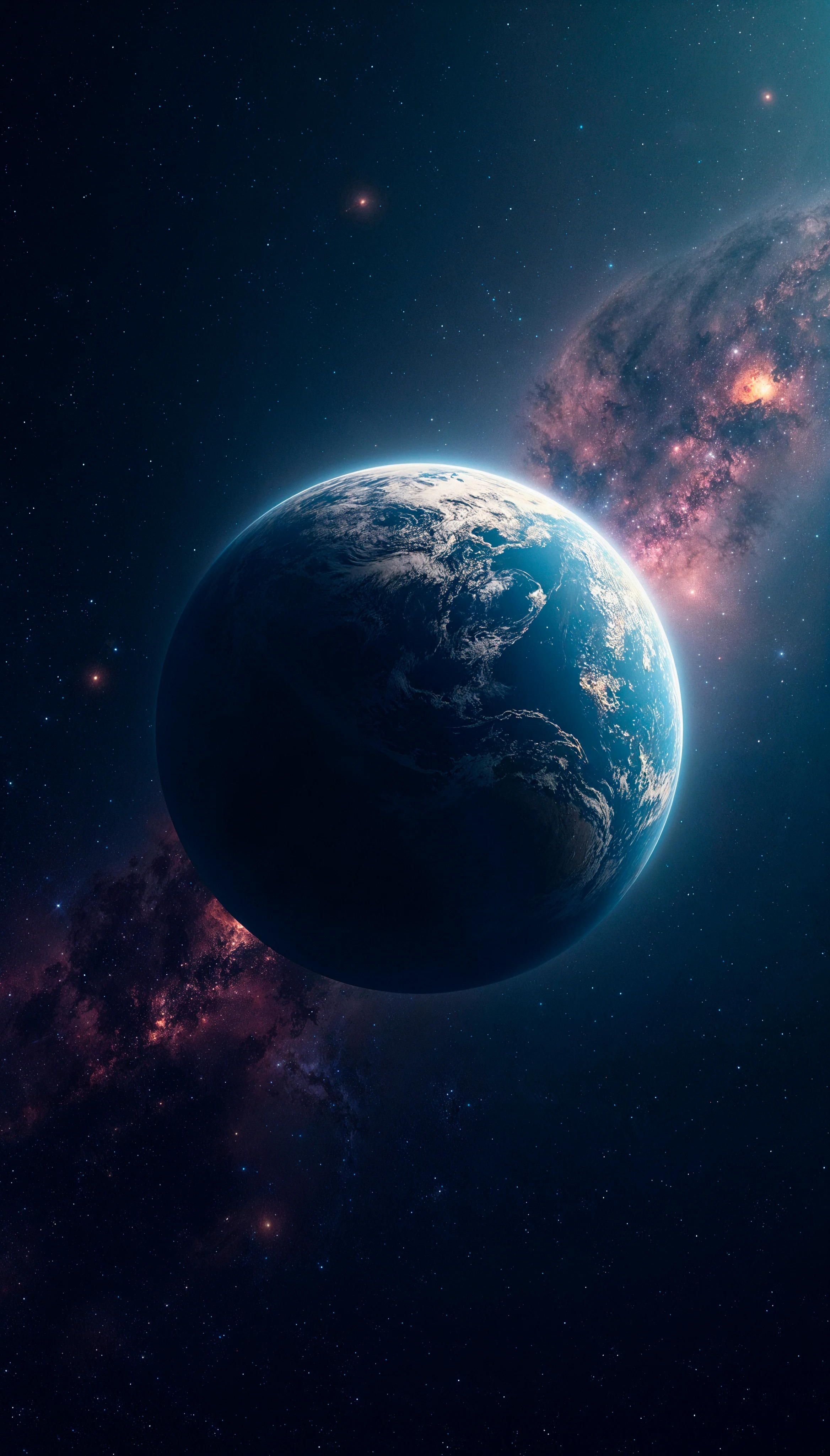 Galaxy and planets in space